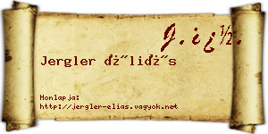 Jergler Éliás névjegykártya